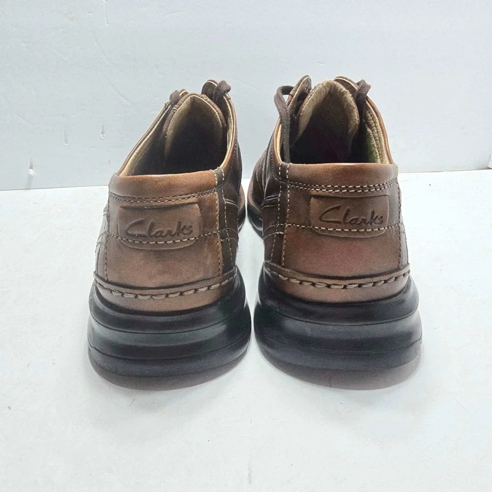 Clarks Mens 70852 Brown Leather Lace Up Casual Comfort Oxford Shoes Size 10.5 M